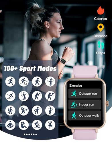 GRV Smart Watch for Women, Bluetooth Call, for iPhone Android Violet - color: Violet Purple