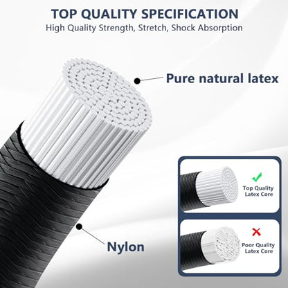 1/4 in x 50 ft Elastic Bungee Shock Cord,Black Nylon Elastic Rope,Roll-Bungee Shock Cord for Camping, Kayak,Decks for Repairing Tent Poles, DIY, Tie Downs - style: 1/4inx50ft Black