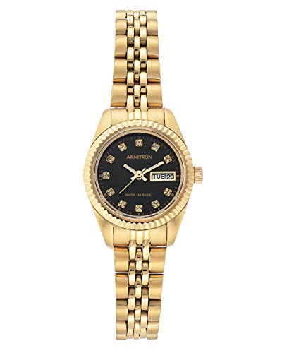 Armitron Women's Genuine Crystal Accented Bracelet Watch, 75-2475 - color: Gold/Black