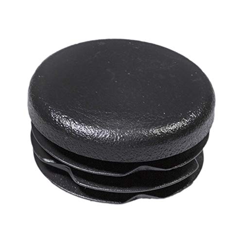 Prescott Plastics 1 1/4” (31.75mm) Outer Diameter Ribbed Plastic Hole Plugs, Round Black Metal Tubing End Caps, Strong Furniture Leg Inserts, Impact & Weather Resistant, Made in the USA - 50 Pack - color: 50 Pack, size: 1.25"