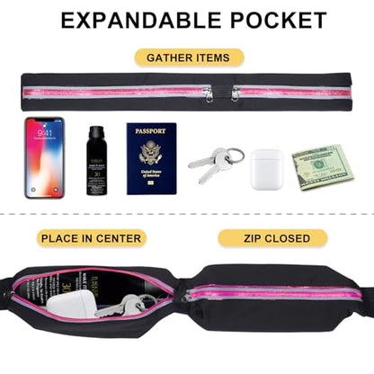 Fanny Pack for Men Women Slim Running Belt, Running Phone Holder Runners Pouch Waist Pack for Workout, Money Belt, Running Gear Accessories -Fits ALL Phones