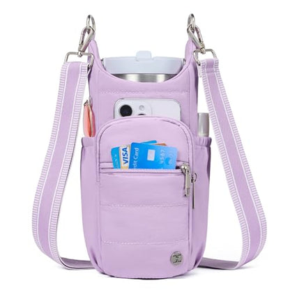 Telena Water Bottle Holder with Strap RFID Crossbody Bags for Women - color: Purple