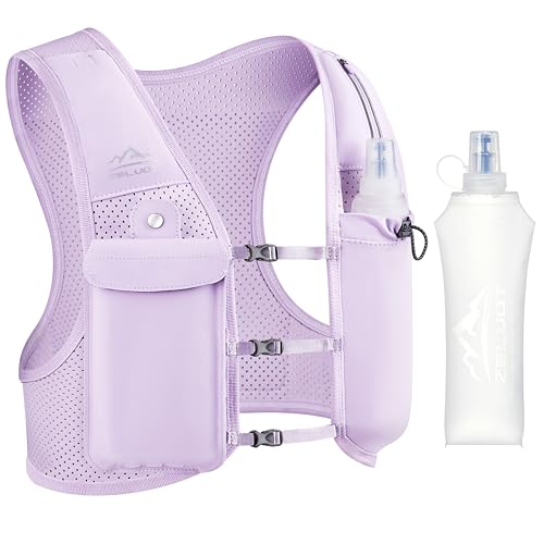 Zelvot Running Vest for Women Men, Touchscreen Phone Pocket - color: Purple, size: Medium-Large