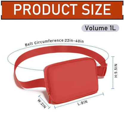 Amazerbst Belt Bag, Fanny Pack, Everywhere Belt Bag,40 Inch Adjustable Strap, for Women and Men,Waterproof - color: Orange