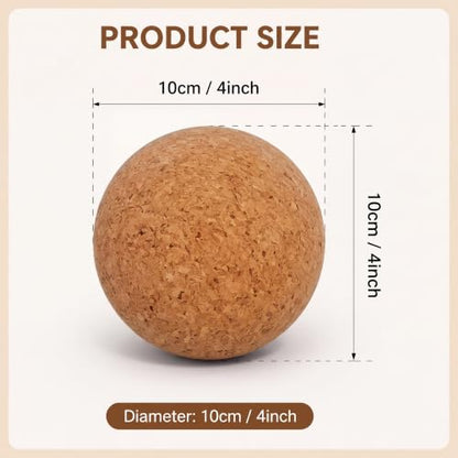 Seenelling 6 Pack 4 Inches Cork Massage Balls Point Balls Bulk - size: 4 inches