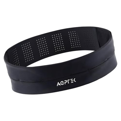 AGPTEK Adjustable Running Belt with Water Bottle, Slim Hydration Fanny Pack for Men Women, No-Bounce Waist Pouch for Running, Gym, Hiking, Workout, Money Belt for All Phones & Essentials, L - size: Large