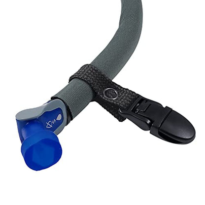 Hydration Pack Drink Tube Lanyard Clip - color: Black