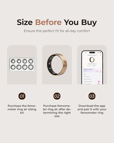 femometer Ring Air, Ultra-Thin Smart Ring(Size 8) - color: Rose Gold, size: 8#