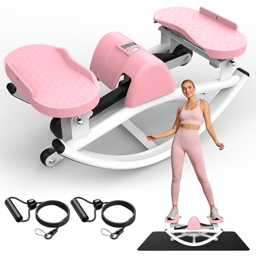 KINMAC Rocking Stepper for Exercise at Home-Rock Stepper Side to Side - color: Pink