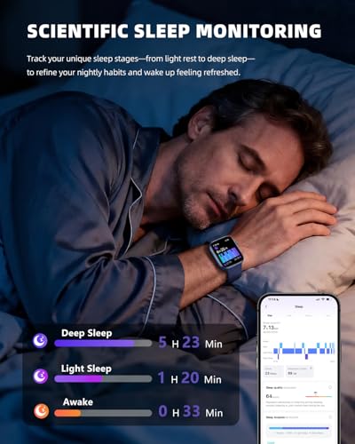 Smart Watch for Women Men, Fitness and Sleep Trackers with 1.83" HD Touchscreen, Bluetooth Calling Smartwatch for Android/iOS, IP67 Waterproof Multi-Sport Modes Pedometer, Navy Blue - color: Navy Blue