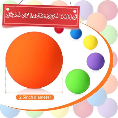 Sosation 36 Pcs Lacrosse Balls Bulk 2.5 Inch Soft Rubber Massage Balls