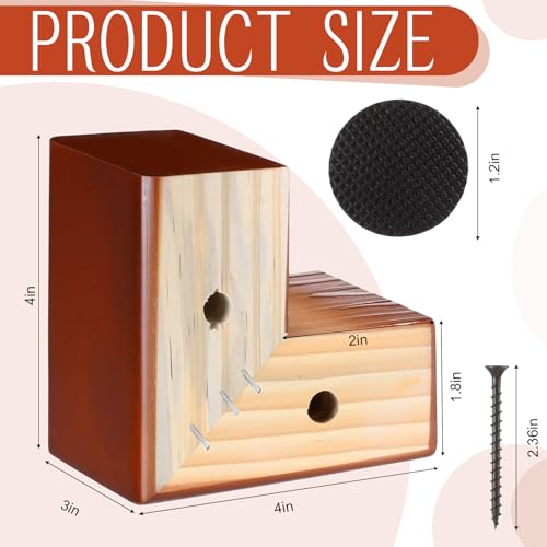 Geelin 8 Pack 3 Inch Wood Furniture Risers L-Shaped Bed Riser, Brown - color: Brown, size: 3 Inch