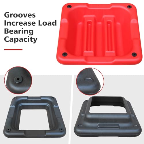 GOWE Height-Adjustable Step Aerobics Platform Fitness Equipment Stepper Trainer Exercise Step Platform with 4 Riser Red
