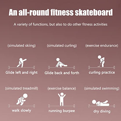 Slide Board with Shoe Cover Slimming Exercise Guide Slide Mat for Leg Pot Training Fitness Athletic Training - color: Black, size: 200*50cm