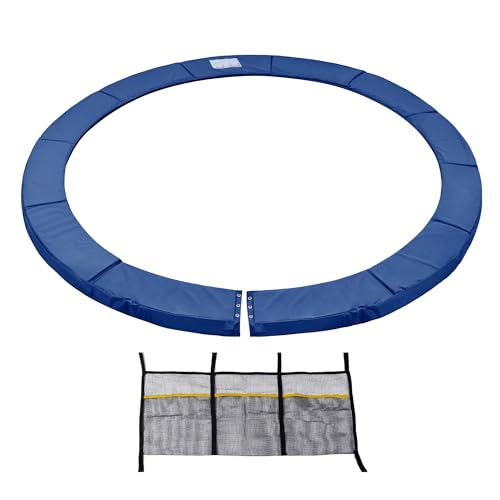 ExacMe Round Trampoline Spring Cover, 0.8 in Thick Replacement Safety Pad - color: Dark Blue, size: 14 Foot