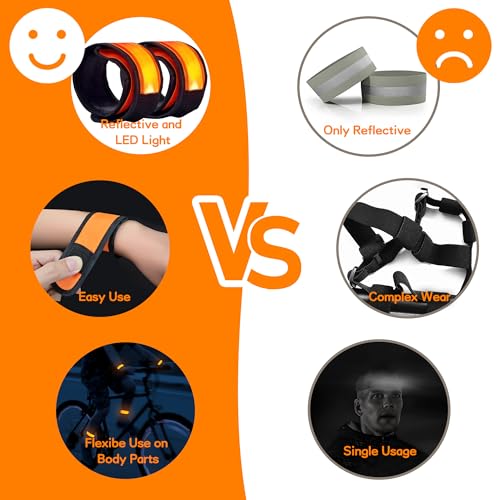 6 PCS LED Slap Bracelets, Night Safety Light Up LED Bracelets for Kids