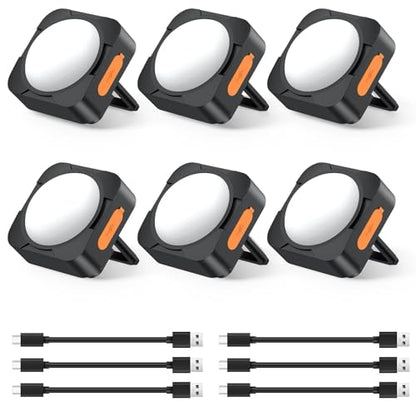 FLY2SKY 6Pack LED Rechargeable Camping Lights Tent Lantern Mini Emergency - style: 6 Pcs Black
