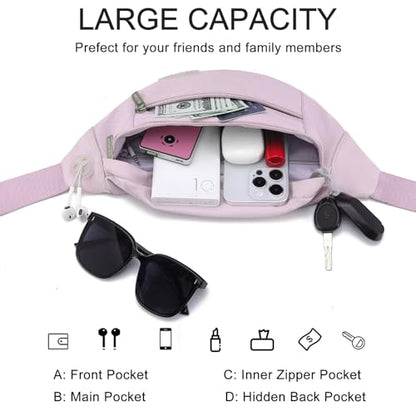 MAXTOP Large Purple Crossbody Fanny Pack for Women Belt Bag fits All Phones - color: Lavender Purple