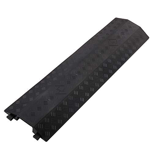 Medium 2 Pack - Floor Cord Cover Cord Protector Drop Over Drop Trak Cable Ramp for Office Warehouse - Black - size: Medium-2 pack
