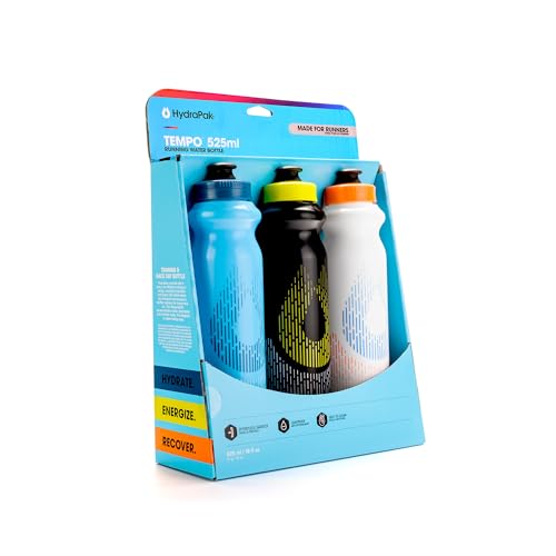 HydraPak Tempo 3-Pack Bottle Running Water Bottle (525ml)