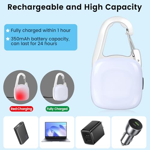 Dog Collar Light, 2 Pack Rechargeable Dog Light Clip On, 80LM Brightness 4 Color Modes Dogs Lights for Night Walking, Waterproof Pet Camping Essentials for Running, Cycling, Hiking (White)