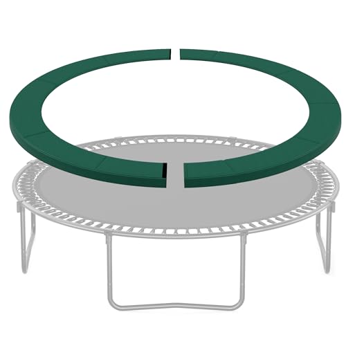 SONGMICS Replacement Trampoline Safety Pad Mat, 10ft 12ft 14ft 15ft Standard Size, Spring Cover, UV-Resistant, Tear-Resistant, Edge Protection - color: Dark Green, size: 12FT, style: Removable