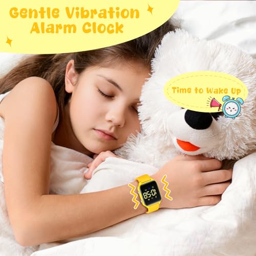 Kids Digital Watches for Boys Girls, Sports Watch with Fitness Tracker, Pedometer, Alarm Clocks, Stopwatch, No App Needed Waterproof Kids Watch, Gift for Teens Student Girls Boys Ages 5-14 - color: Yellow