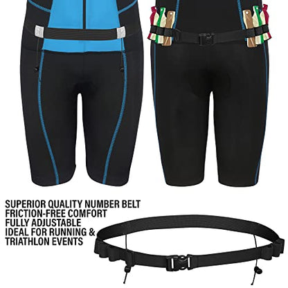 Triathlon Suit Men Racing Tri Cycling Skin Suit Sleeveless - Bonus Race Bib Belt - color: Blue, size: Small