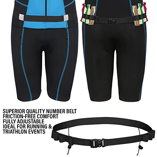 Triathlon Suit Men Racing Tri Cycling Skin Suit Sleeveless - Bonus Race Bib Belt - color: Blue, size: XX-Large
