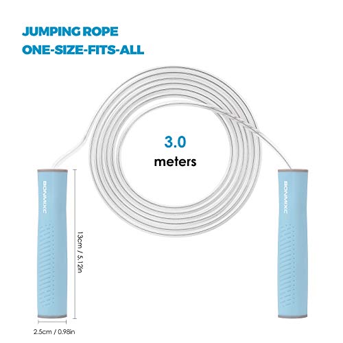 Weighted Jump Rope 1-LB for Adult || Speed Skipping Rope with Ball Bearings - color: Speed Blue (1 Pack)
