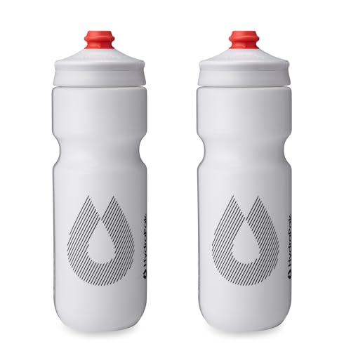 HydraPak Breakaway Surge Lightweight Bike Water Bottle (25oz, White) - color: White, size: 25oz/740ml
