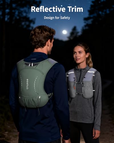 ECOHUB Running Hydration Vest Backpack with 2*500ML Soft Flask