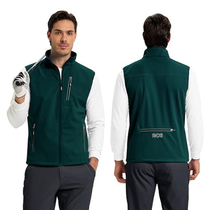 Outdoor Ventures Men's Running Golf Vest Outerwear Lightweight Windproof - color: Dark Green, size: XX-Large