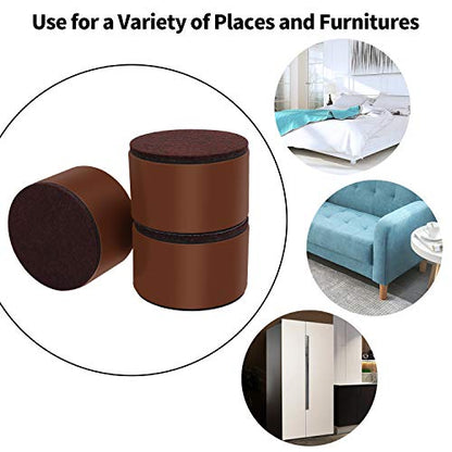 Ezprotekt 2" Bed and Furniture Risers Heavy Steel Sofa Table Dresser Risers - color: Brown, size: 3.15" x 2"