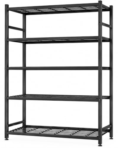 36.4" W Storage Shelves, 5-Tier Metal Shelving Unit with Leveling Feet - color: Black