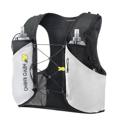 N NEVO RHINO 5L Running Vest, Water Vest Backpack with 2x500ml Soft Flasks - color: Black, size: Small