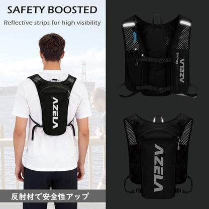 TRIWONDER Hydration Vest Running Backpack for Men & Women, Water Pack for Hiking, Camping, Climbing & Cycling, Lightweight Daypack - color: 04 Black - with 1.5L Water Bladder