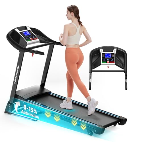 Treadmills for Home with Incline, 16in Wide Belt, App, Bluetooth, 8.5 MPH Walking Pad Treadmill Running Machine 330 Lbs Capacity, Pulse Heart Rate Sensor, 3.5HP Quiet Brushless Motor - color: GREEN