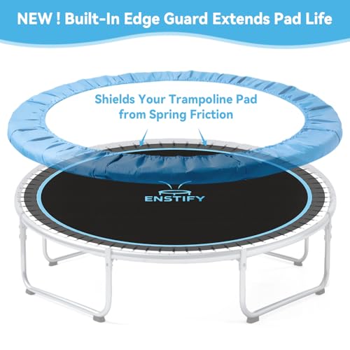 14ft Trampoline Mat Replacement 72/88 V-Hooks Standard & Upgraded with Pad-Protecting Edge, Fits 5.5-7.0in Springs (88 V-Hooks Upgraded)