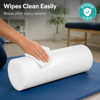 Firm White PE Foam Roller (12" Half Round) - size: 12" Half Round