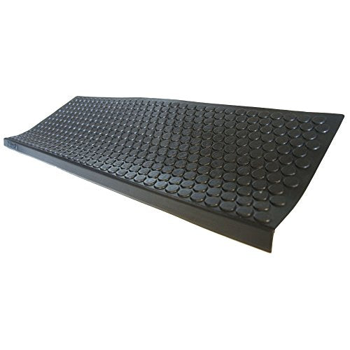 Rubber-Cal "Coin-Grip Non-Slip Rubber Tread Stair Mats 6 Count (Pack of 1), Black, 9.75" x 29.75" (10-104-009)