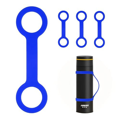 Water Bottle Handle Strap (4 Pack) - Non-Slip Silicone Carrier Grip for Running, Hiking, Gym & Bike - Portable Handheld Bottle Accessory for Cups & Water Bottles
