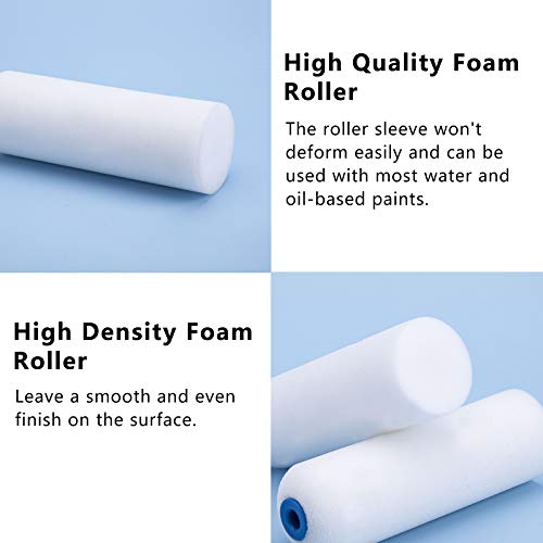 Mister Rui High Density Foam Paint Roller, 10 pcs, 4 Inch Mini Paint Roller