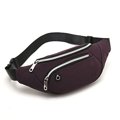 Waist Pack Bag for Men&Women - Fanny Pack for Workout Traveling Running. - color: (With headphone hole)Dark Red