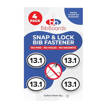 BibBoards bibSNAPS Race Bib Clips, Standard, 4 Pack - color: 13.1