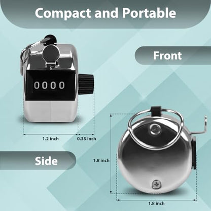 6 Pack Clicker Counter, Hand Tally Counters, 4 Digit Display Clicker - color: Silver Color