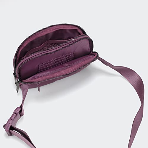 Pander Nylon Fanny Pack Belt Bag for Women with 5 Zipper Pockets - color: Purple Lavender