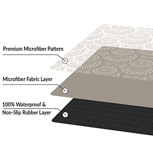 Set of 7 Stair Treads Ultra-Thin with Non Slip Rubber Backing 9”x26” Latte 7 Pieces - color: Latte, size: Design #1