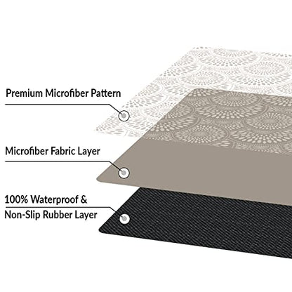 Set of 7 Stair Treads Ultra-Thin with Non Slip Rubber Backing 9”x26” Latte 7 Pieces - color: Latte, size: Design #1
