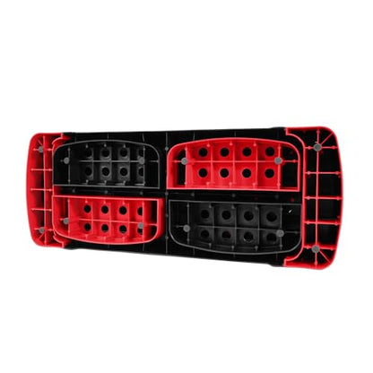 BalanceFrom 31-inch Aerobic Step Platform Trainer with 3 Adjustable Risers - color: Black/Red
